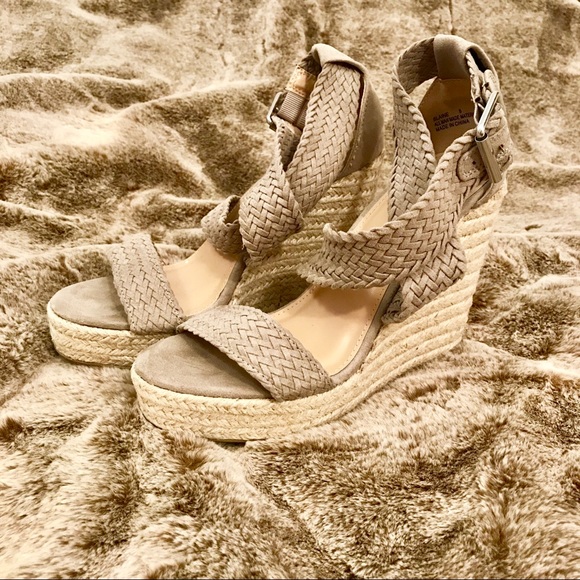 Charlotte Russe Shoes - Tan strappy espadrille wedges